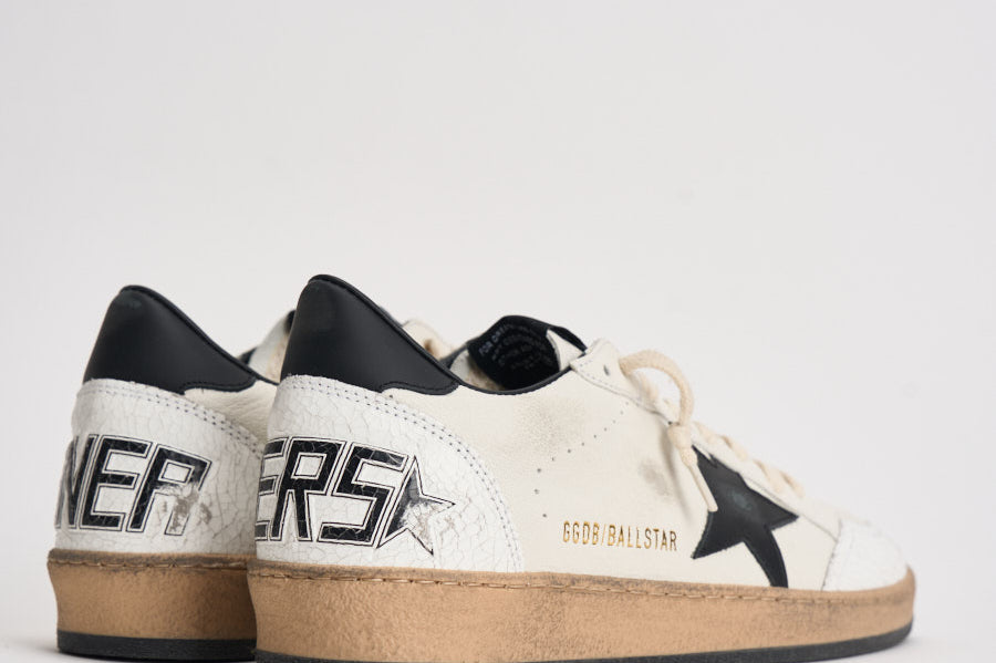 Sneakers uomo Ball Star bianca e nera GMF00117 F00377110283 GOLDEN GOOSE 