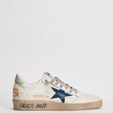 Sneakers uomo Ball Star bianco e blu GMF00117 F00757111660 GOLDEN GOOSE 