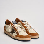 Sneakers uomo Ball Star panna e marrone GMF00117 F00872083405 GOLDEN GOOSE 