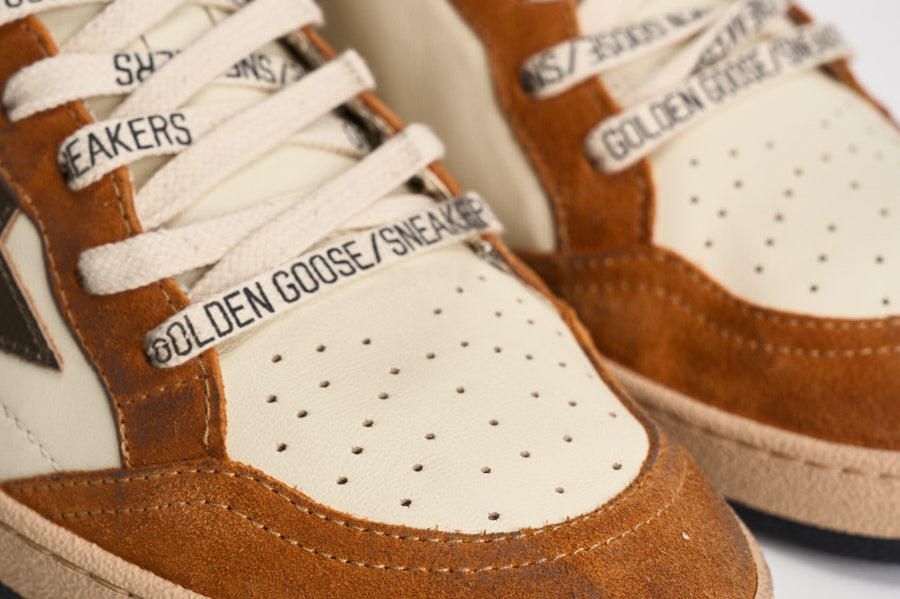 Sneakers uomo Ball Star panna e marrone GMF00117 F00872083405 GOLDEN GOOSE 