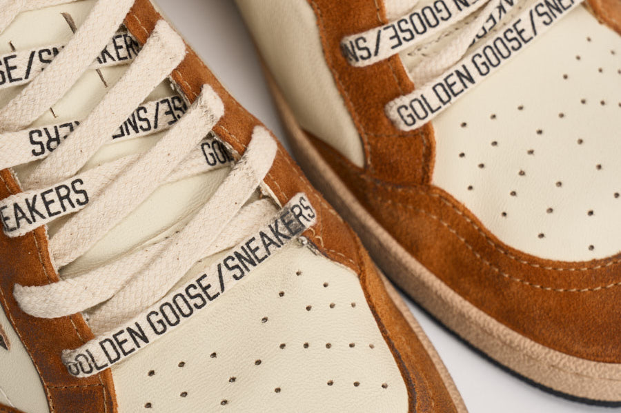 Sneakers uomo Ball Star panna e marrone GMF00117 F00872083405 GOLDEN GOOSE 