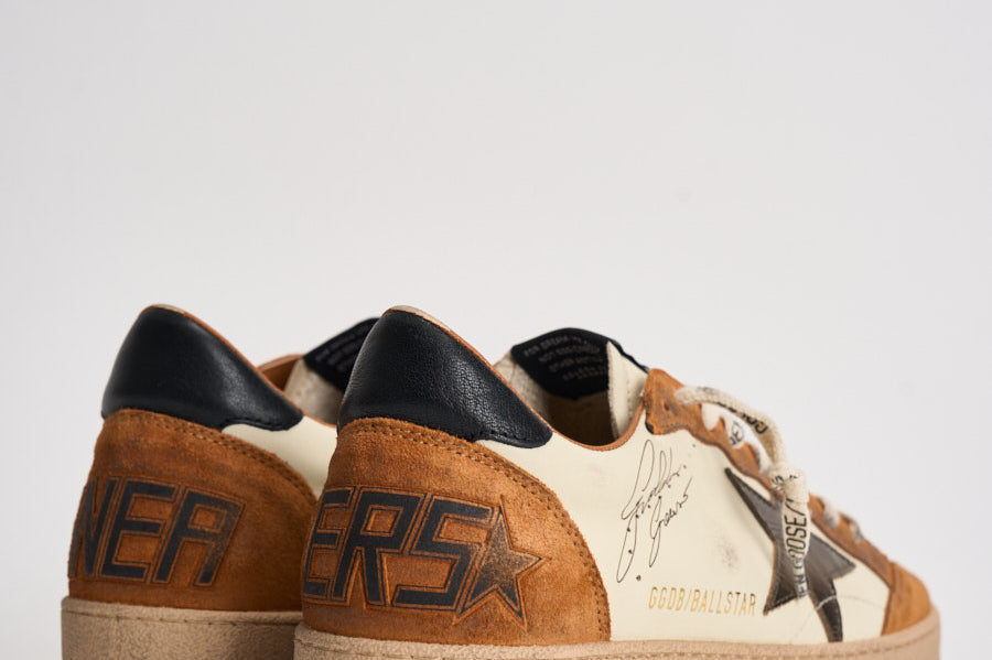 Sneakers uomo Ball Star panna e marrone GMF00117 F00872083405 GOLDEN GOOSE 
