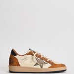 Sneakers uomo Ball Star panna e marrone GMF00117 F00872083405 GOLDEN GOOSE 