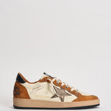 Sneakers uomo Ball Star panna e marrone GMF00117 F00872083405 GOLDEN GOOSE 