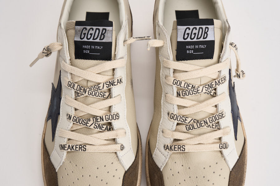 Sneakers uomo Ball Star beige e tortora GMF00117 F00872283406 GOLDEN GOOSE 