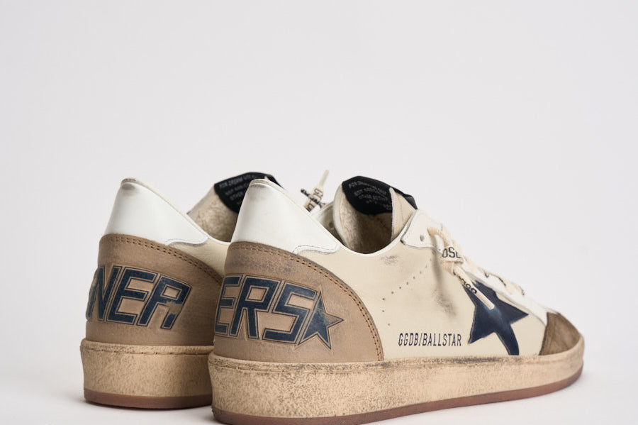 Sneakers uomo Ball Star beige e tortora GMF00117 F00872283406 GOLDEN GOOSE 