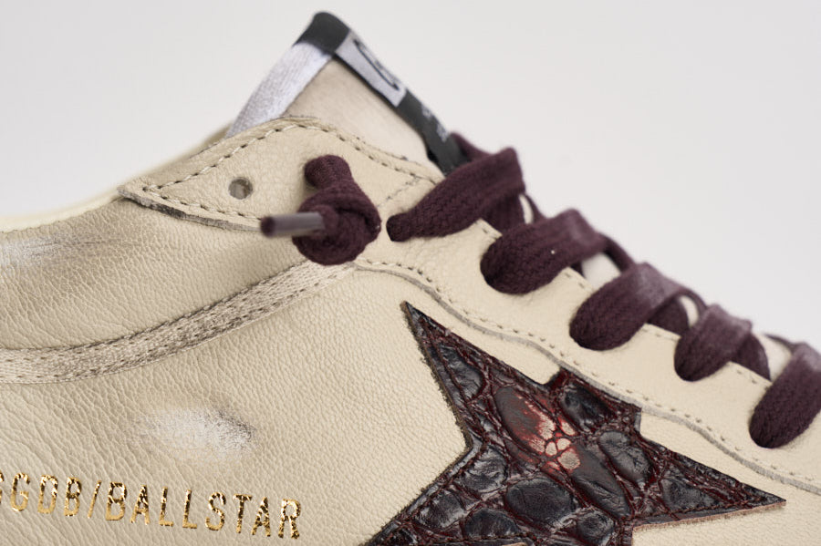 Sneakers uomo Ball Star panna e bordeaux GMF00117 F00873515985 GOLDEN GOOSE 
