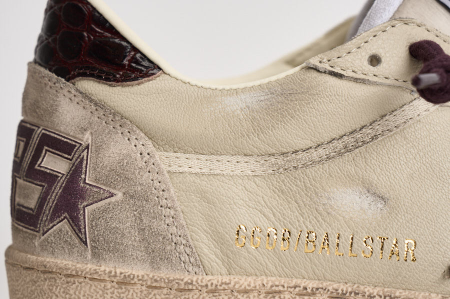 Sneakers uomo Ball Star panna e bordeaux GMF00117 F00873515985 GOLDEN GOOSE 