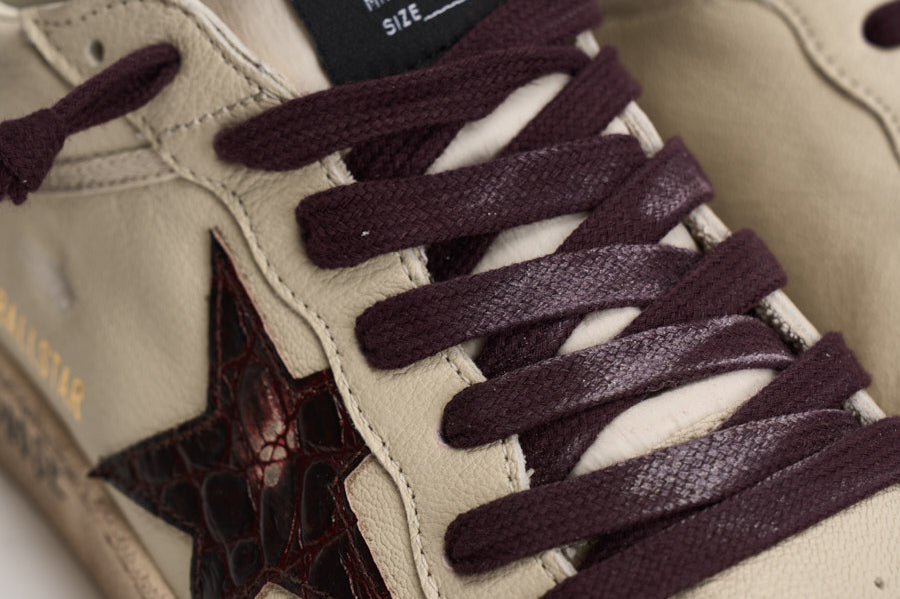 Sneakers uomo Ball Star panna e bordeaux GMF00117 F00873515985 GOLDEN GOOSE 
