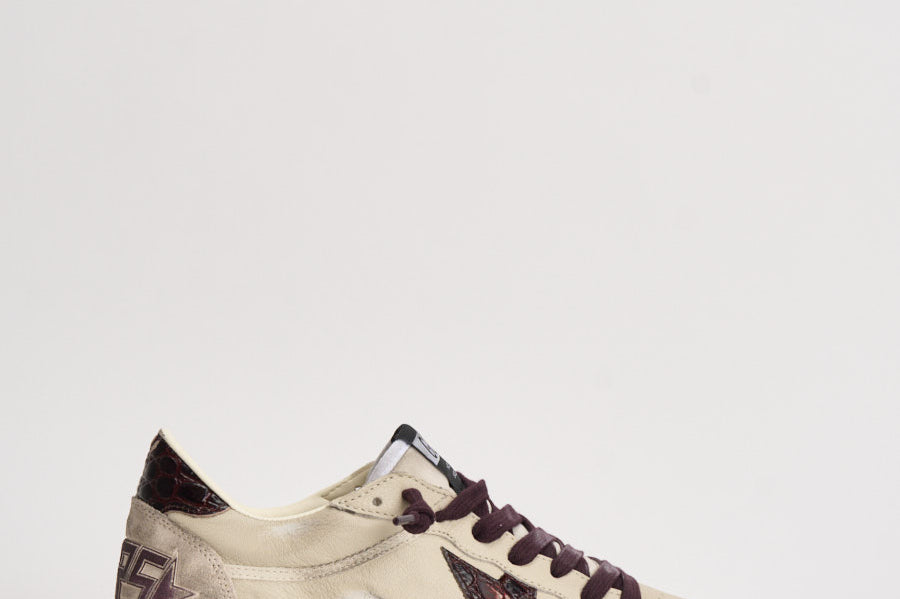 Sneakers uomo Ball Star panna e bordeaux GMF00117 F00873515985 GOLDEN GOOSE 