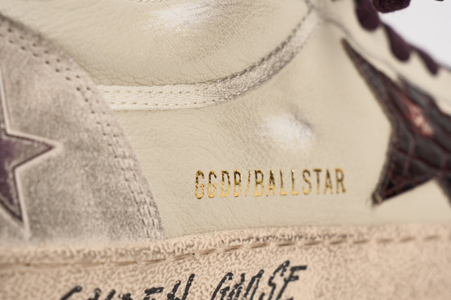 Sneakers uomo Ball Star panna e bordeaux GMF00117 F00873515985 GOLDEN GOOSE 