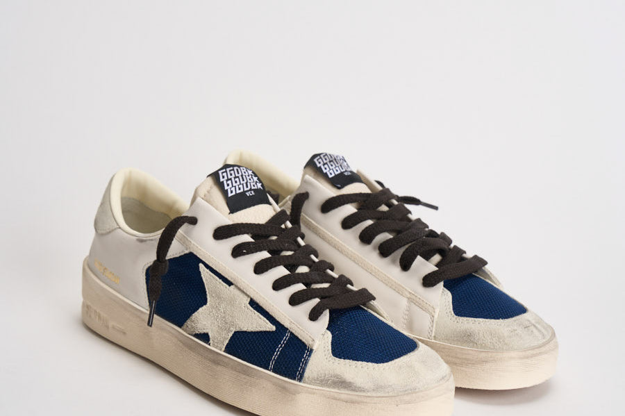 Sneakers uomo Stardan bianche e blu GMF00128 F00875951137 GOLDEN GOOSE 