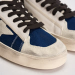 Sneakers uomo Stardan bianche e blu GMF00128 F00875951137 GOLDEN GOOSE 