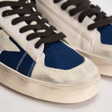Sneakers uomo Stardan bianche e blu GMF00128 F00875951137 GOLDEN GOOSE 