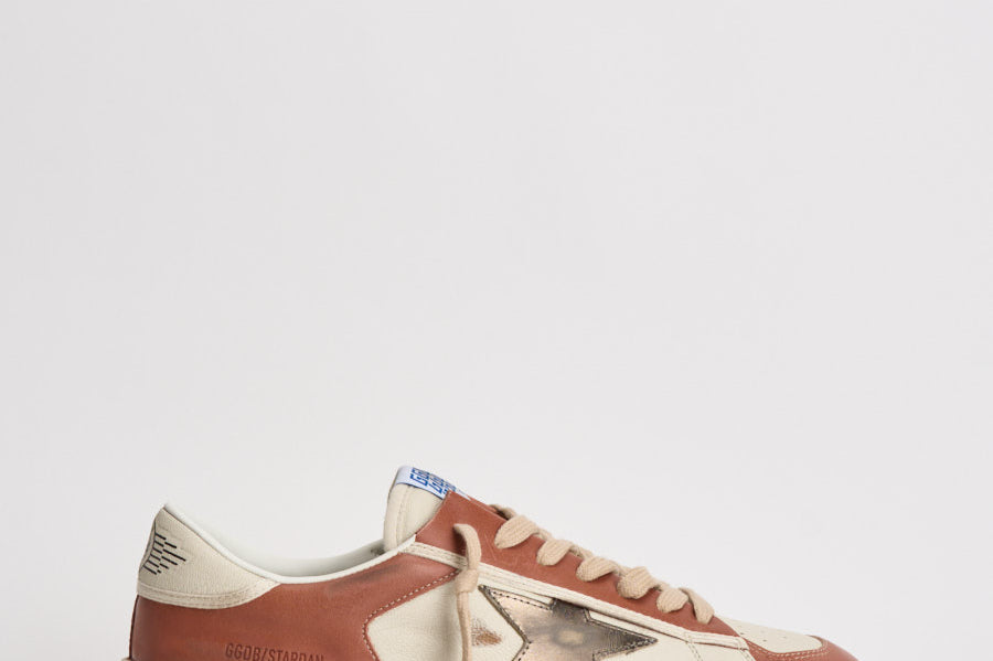 Sneakers uomo bianco e rosso mattone GMF00479 F00852612488 GOLDEN GOOSE 