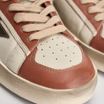 Sneakers uomo bianco e rosso mattone GMF00479 F00852612488 GOLDEN GOOSE 
