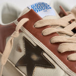 Sneakers uomo bianco e rosso mattone GMF00479 F00852612488 GOLDEN GOOSE 