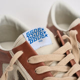 Sneakers uomo bianco e rosso mattone GMF00479 F00852612488 GOLDEN GOOSE 