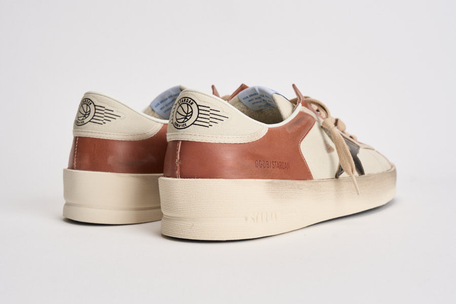 Sneakers uomo bianco e rosso mattone GMF00479 F00852612488 GOLDEN GOOSE 