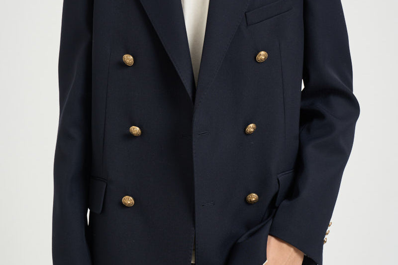 Blazer uomo doppiopetto blu GMP00835 P00061950486 GOLDEN GOOSE 