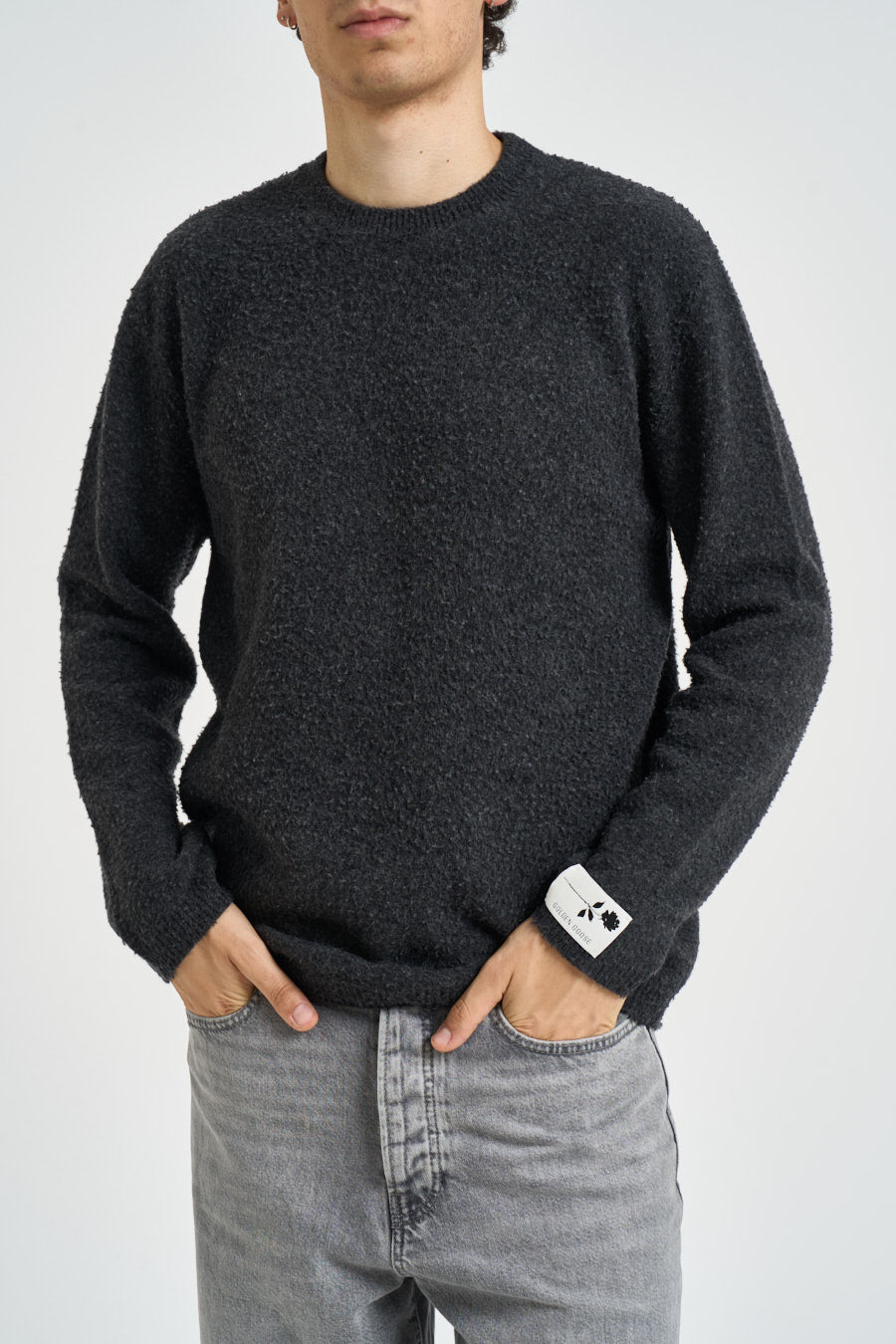Maglia uomo girocollo grigio antracite GMP00841 P00267060100 GOLDEN GOOSE 