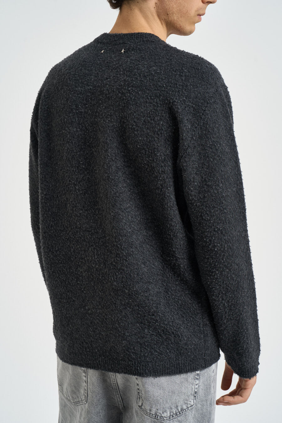 Maglia uomo girocollo grigio antracite GMP00841 P00267060100 GOLDEN GOOSE 