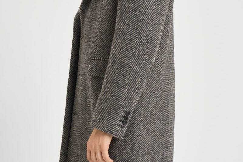 Cappotto uomo lungo grigio e beige GMP00986 P00061681173 GOLDEN GOOSE 