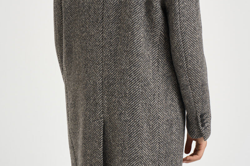 Cappotto uomo lungo grigio e beige GMP00986 P00061681173 GOLDEN GOOSE 
