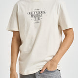 T-shirt uomo girocollo con scritte panna GMP01220 P00261911560 GOLDEN GOOSE 