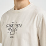 T-shirt uomo girocollo con scritte panna GMP01220 P00261911560 GOLDEN GOOSE 