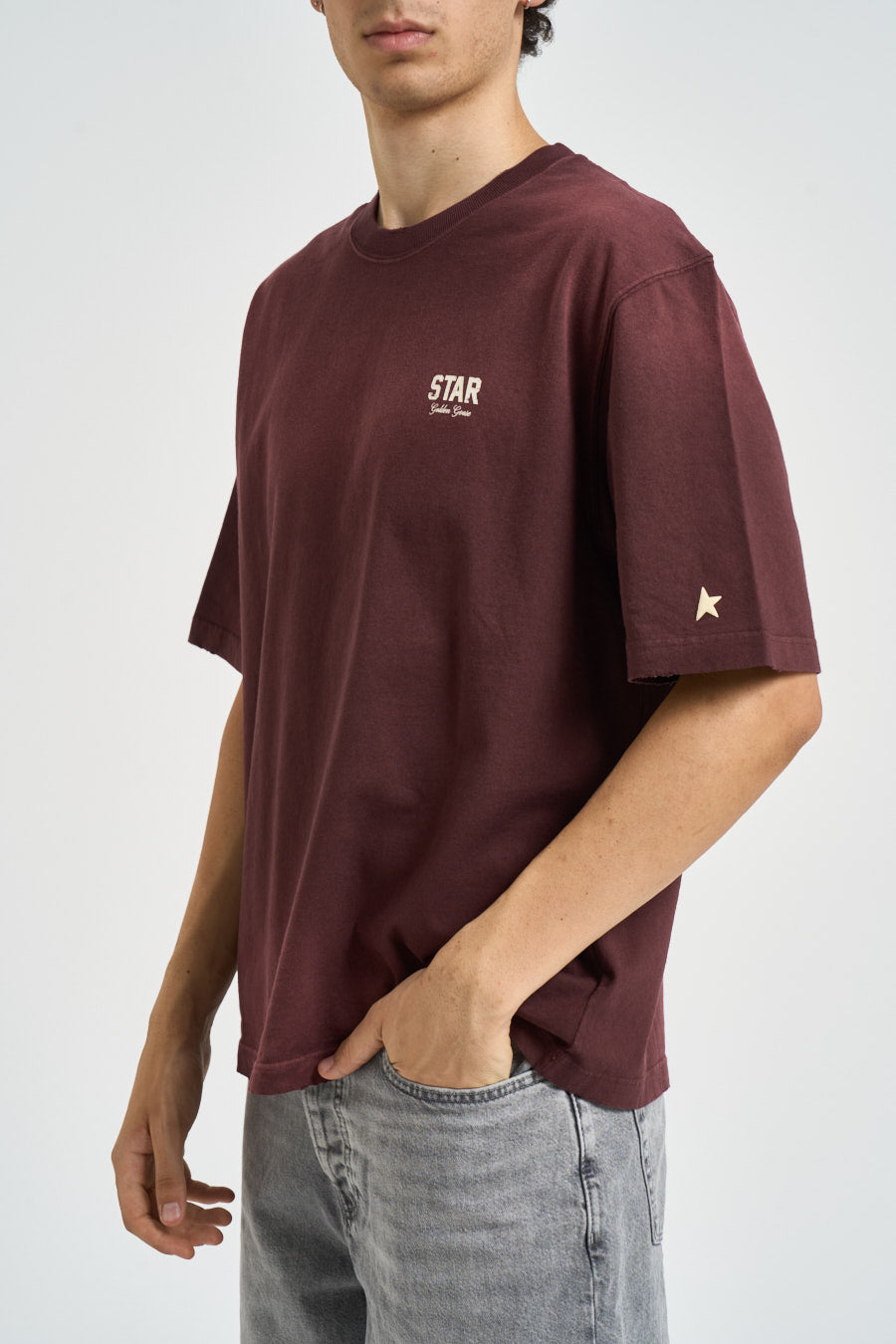 T-shirt uomo girocollo vino GUP017873 P00242040233 GOLDEN GOOSE 