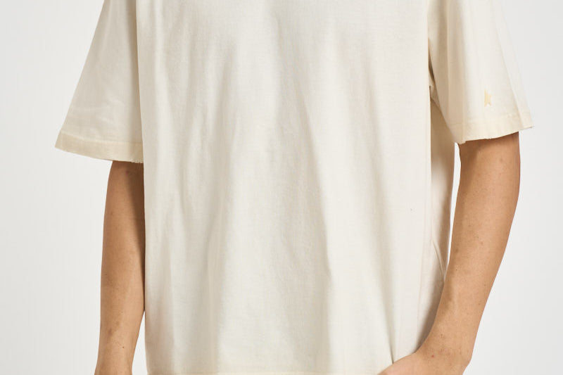 T-shirt uomo girocollo avorio GUP01873 P00241811616 GOLDEN GOOSE 