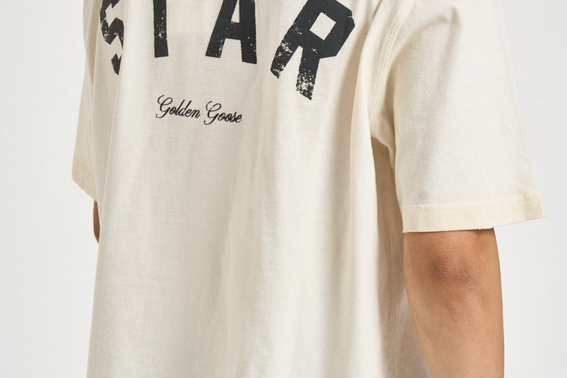 T-shirt uomo girocollo avorio GUP01873 P00241811616 GOLDEN GOOSE 