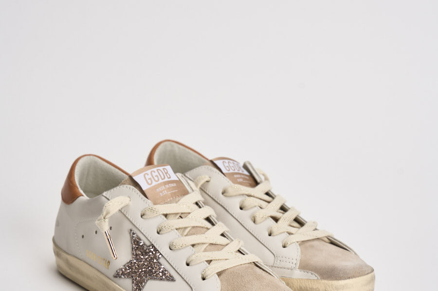 Sneakers donna Super-Star panna e cammello GWF00101 F00871912524 GOLDEN GOOSE 