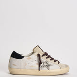 Sneakers donna Super-Star panna e marrone GWF00101 F00874612526 GOLDEN GOOSE 