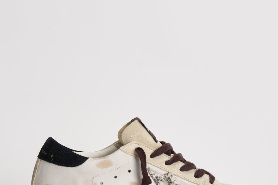 Sneakers donna Super-Star panna e marrone GWF00101 F00874612526 GOLDEN GOOSE 