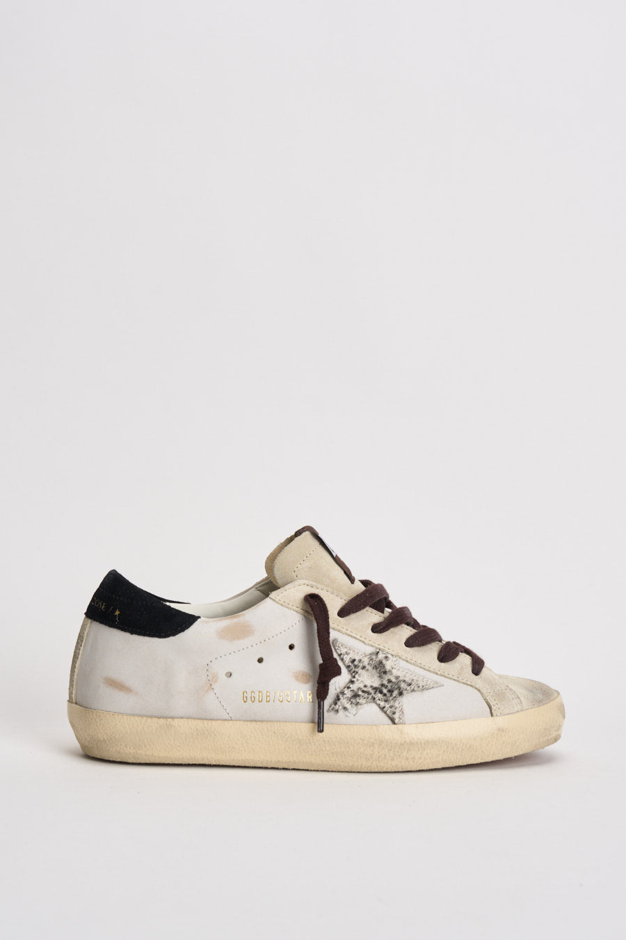 Sneakers donna Super-Star panna e marrone GWF00101 F00874612526 GOLDEN GOOSE 