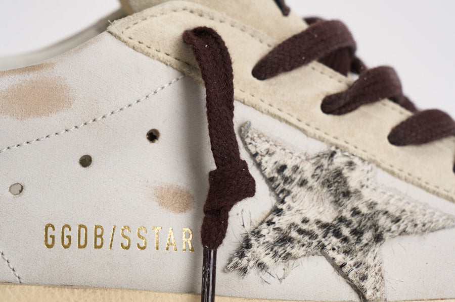 Sneakers donna Super-Star panna e marrone GWF00101 F00874612526 GOLDEN GOOSE 