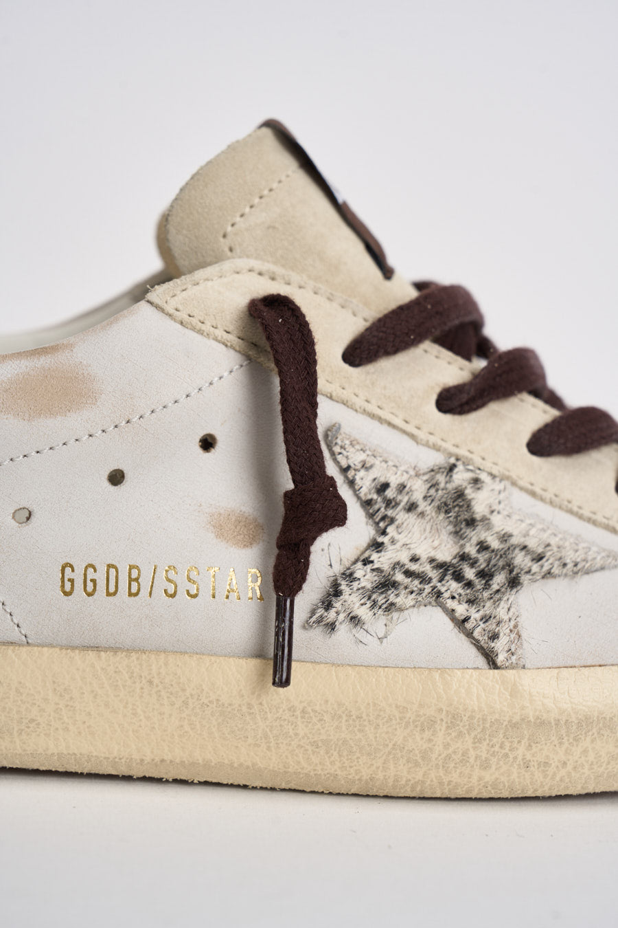 Sneakers donna Super-Star panna e marrone GWF00101 F00874612526 GOLDEN GOOSE 
