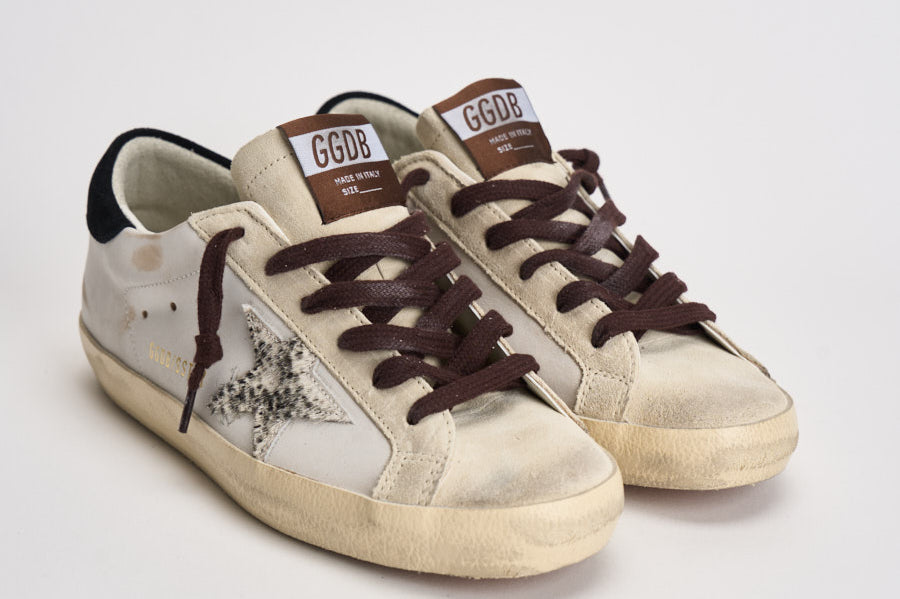 Sneakers donna Super-Star panna e marrone GWF00101 F00874612526 GOLDEN GOOSE 