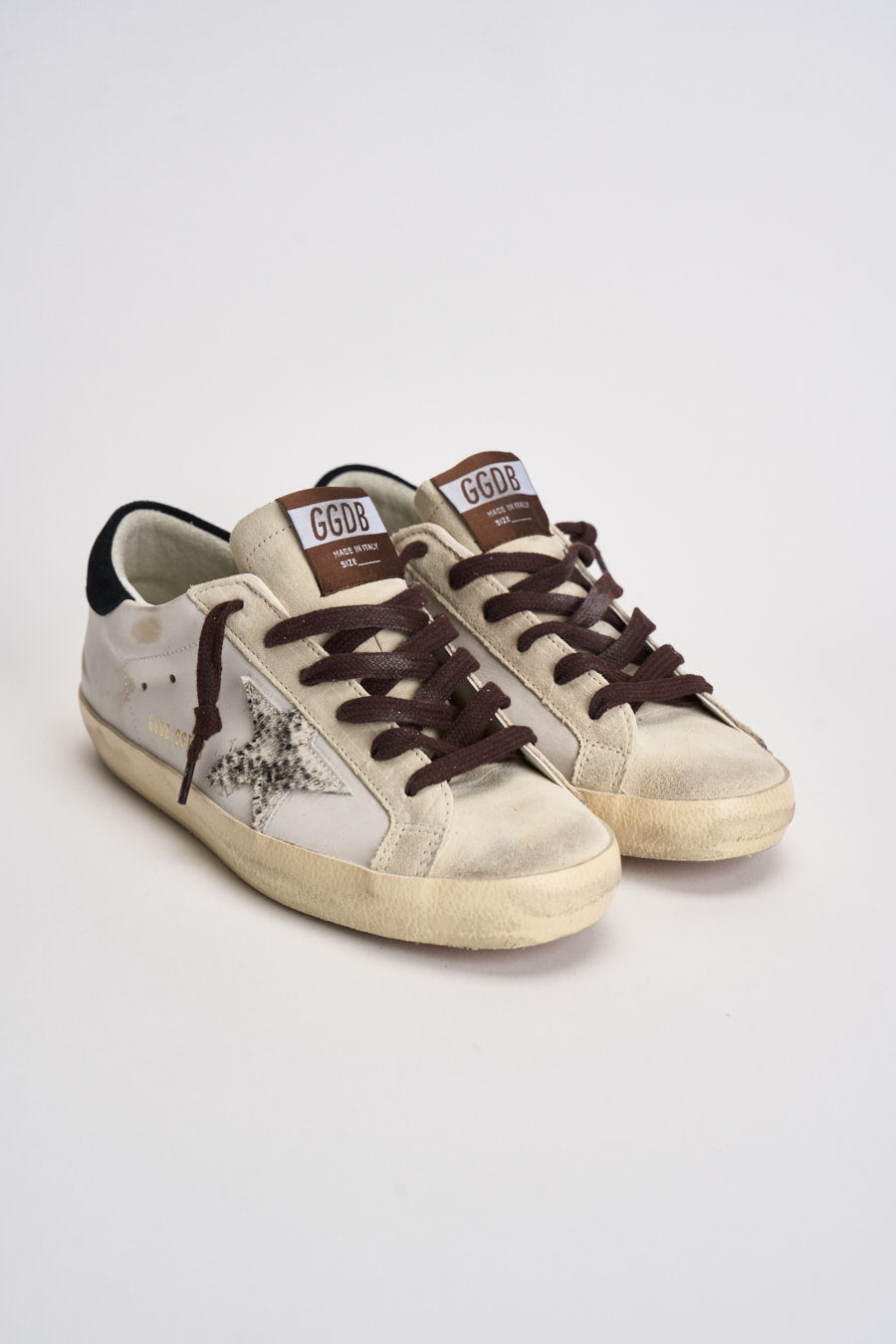 Sneakers donna Super-Star panna e marrone GWF00101 F00874612526 GOLDEN GOOSE 