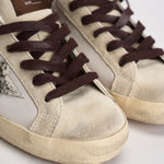 Sneakers donna Super-Star panna e marrone GWF00101 F00874612526 GOLDEN GOOSE 