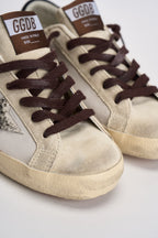 Sneakers donna Super-Star panna e marrone GWF00101 F00874612526 GOLDEN GOOSE 