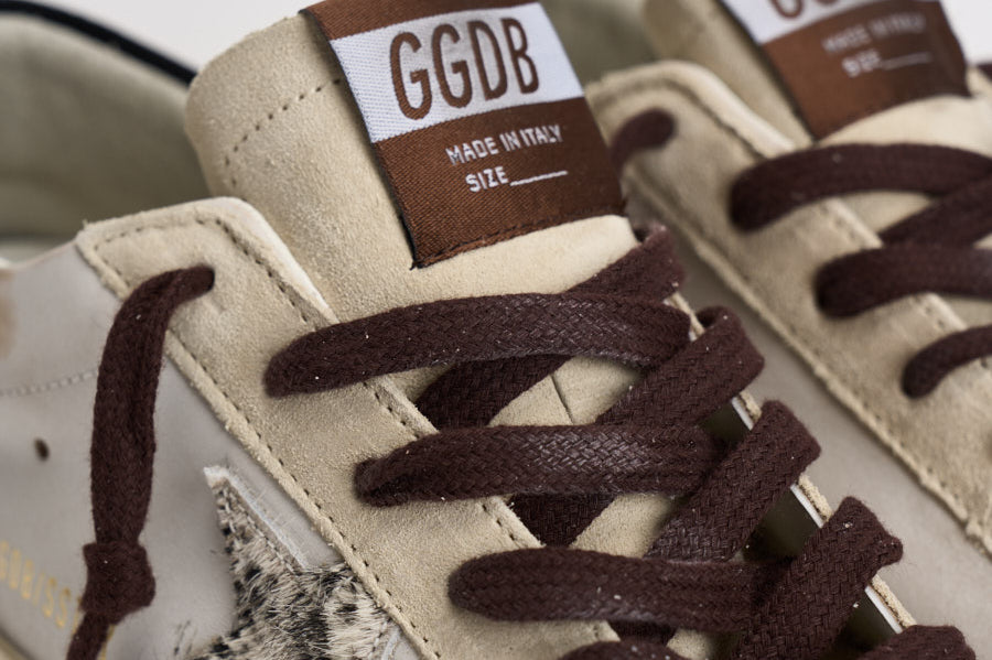 Sneakers donna Super-Star panna e marrone GWF00101 F00874612526 GOLDEN GOOSE 