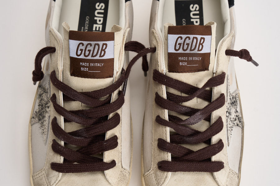 Sneakers donna Super-Star panna e marrone GWF00101 F00874612526 GOLDEN GOOSE 