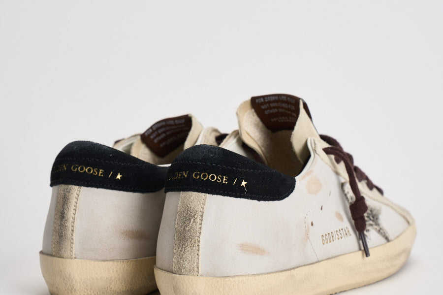 Sneakers donna Super-Star panna e marrone GWF00101 F00874612526 GOLDEN GOOSE 