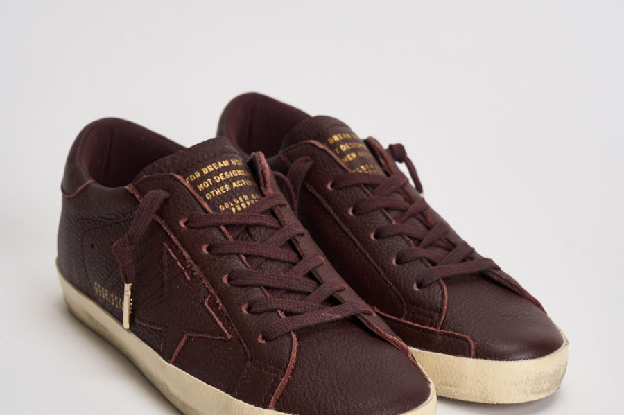 Sneakers donna in pelle Super-Star bordeaux GWF00101 F00888740151 GOLDEN GOOSE 