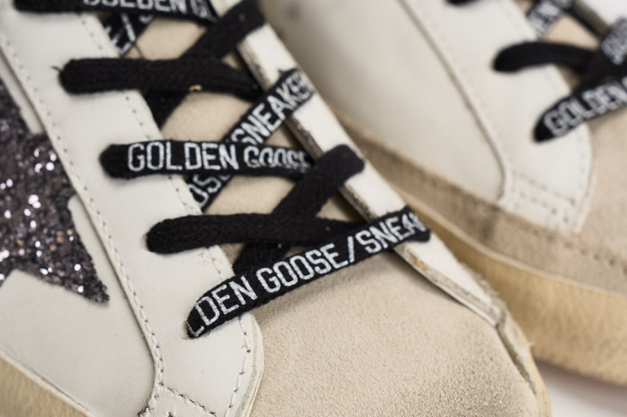 Sneakers Donna Super-Star con glitter oro GWF00102 F00535882532 GOLDEN GOOSE 