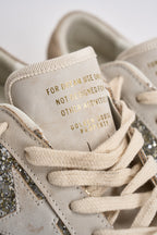 Sneakers donna Super-Star panna e argento GWF00103 F00890110931 GOLDEN GOOSE 