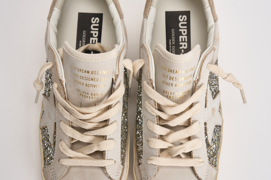 Sneakers donna Super-Star panna e argento GWF00103 F00890110931 GOLDEN GOOSE 